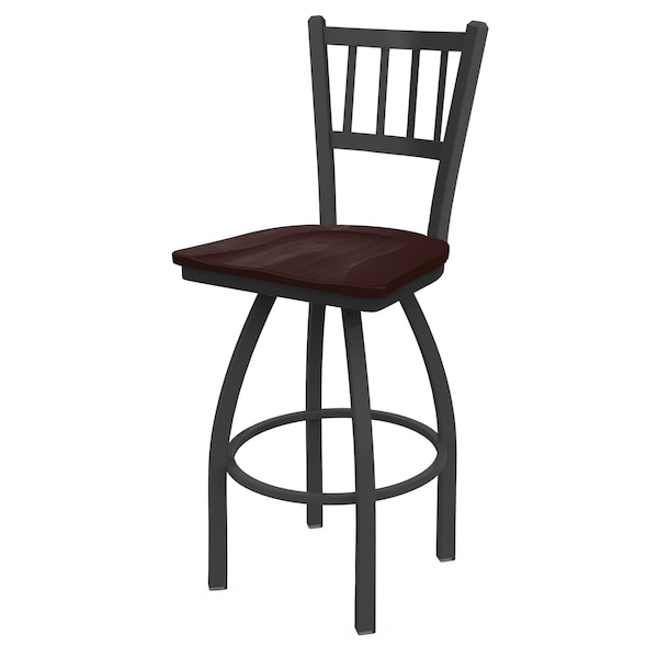 Holland Bar Stool Co 30" Swivel Bar Stool, Pewter Finish, Dark Cherry Maple Seat 81030PWDCMpl - main